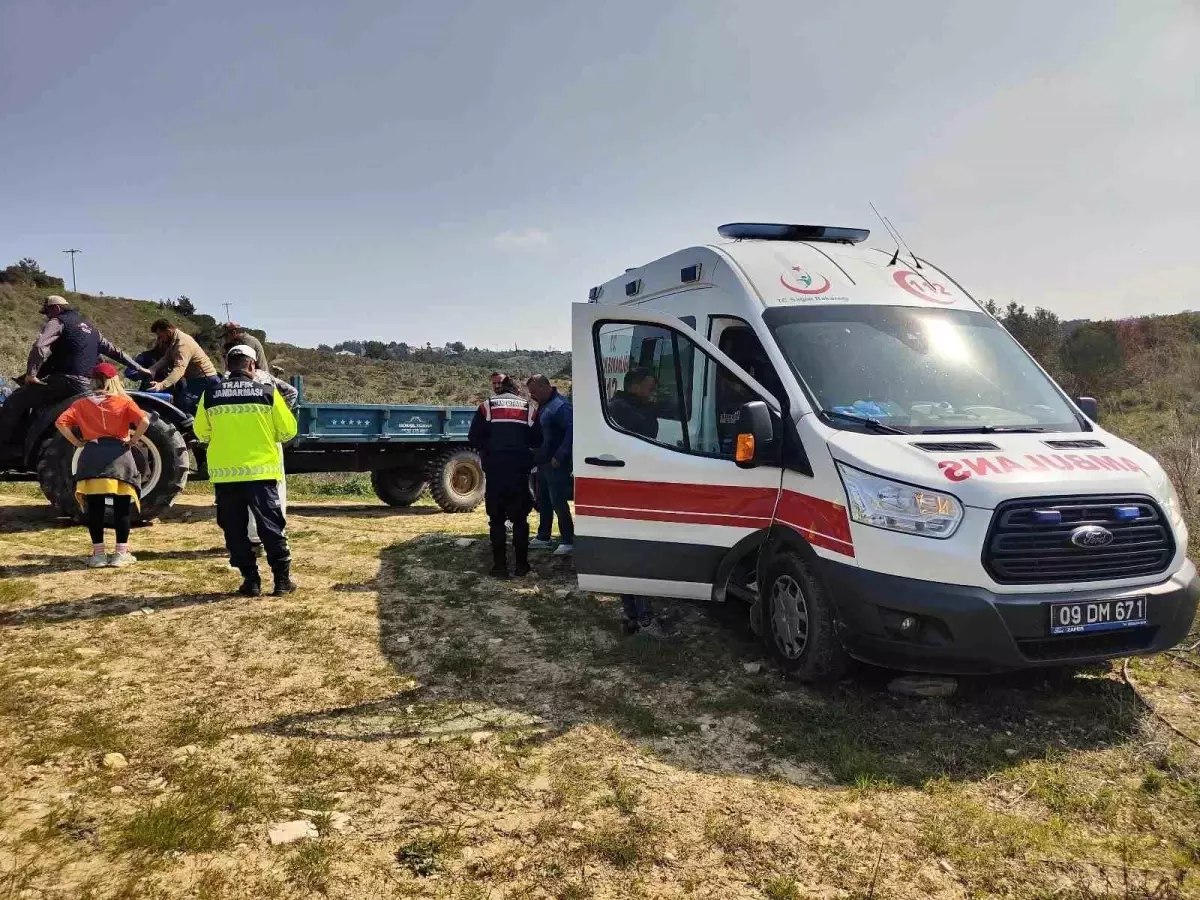 Kuşadası’nda Traktör Devrildi, Çiftçi Yaralandı